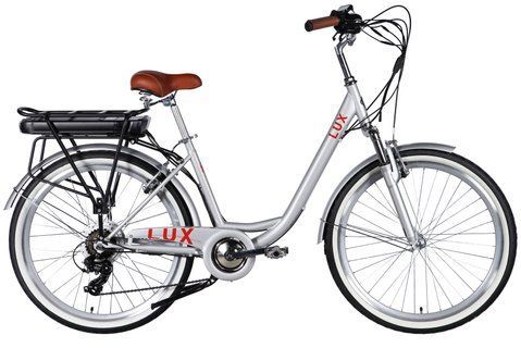 Велосипед з електроприводом 26" ST Dorozhnik eLUX Vbr FR рама-17" 36B 13А*г 500Вт срiблястий 2026 ELB-D-26-297 фото