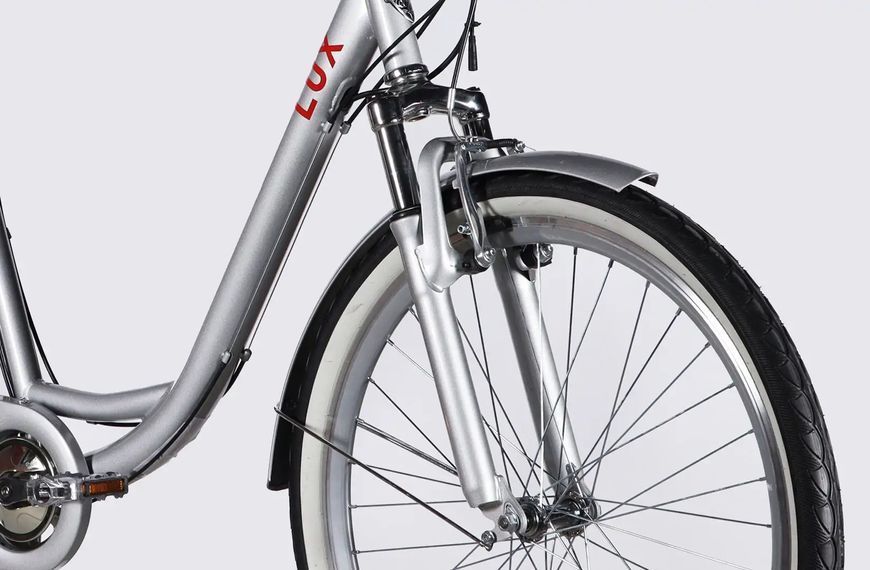 Велосипед з електроприводом 26" ST Dorozhnik eLUX Vbr FR рама-17" 36B 13А*г 500Вт срiблястий 2026 ELB-D-26-297 фото