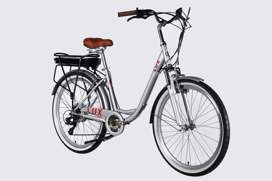 Велосипед з електроприводом 26" ST Dorozhnik eLUX Vbr FR рама-17" 36B 13А*г 500Вт срiблястий 2026 ELB-D-26-297 фото