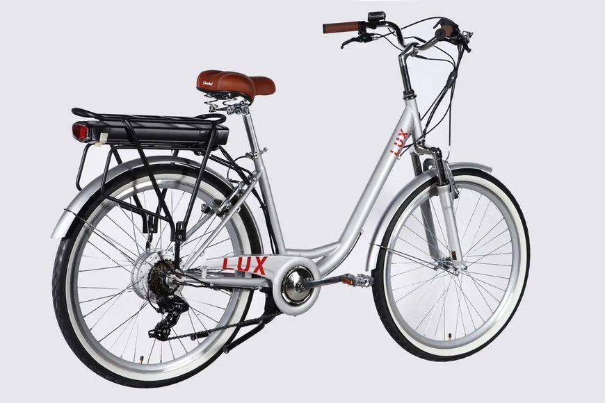 Велосипед з електроприводом 26" ST Dorozhnik eLUX Vbr FR рама-17" 36B 13А*г 500Вт срiблястий 2026 ELB-D-26-297 фото