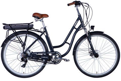 Велосипед з електроприводом 28" AL Dorozhnik eCORAL DD FR рама-19" 48B 13А*г 500Вт темно-сірий 2026 ELB-D-28-114 фото