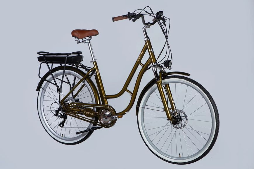 Велосипед з електроприводом 28" AL Dorozhnik eCORAL DD FR рама-19" 48B 13А*г 500Вт бронзовий 2026 ELB-D-28-115 фото