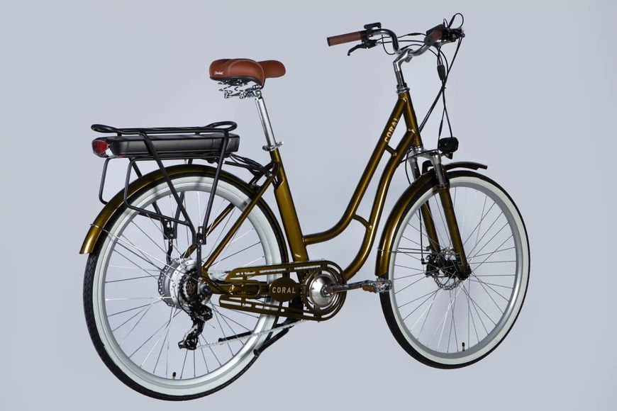 Велосипед з електроприводом 28" AL Dorozhnik eCORAL DD FR рама-19" 48B 13А*г 500Вт бронзовий 2026 ELB-D-28-115 фото