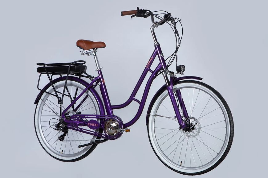 Велосипед з електроприводом 28" AL Dorozhnik eCORAL DD FR рама-19" 48B 13А*г 500Вт фіолетово-синій 2026 ELB-D-28-116 фото