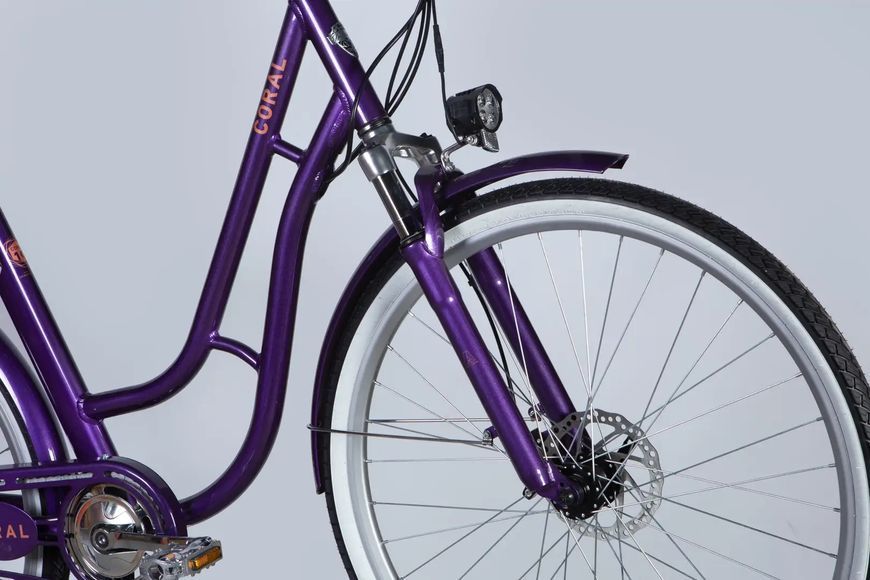 Велосипед з електроприводом 28" AL Dorozhnik eCORAL DD FR рама-19" 48B 13А*г 500Вт фіолетово-синій 2026 ELB-D-28-116 фото