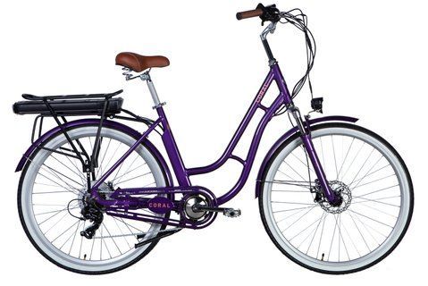 Велосипед з електроприводом 28" AL Dorozhnik eCORAL DD FR рама-19" 48B 17.5А*г 500Вт фіолетово-синій 2026 ELB-D-28-120 фото