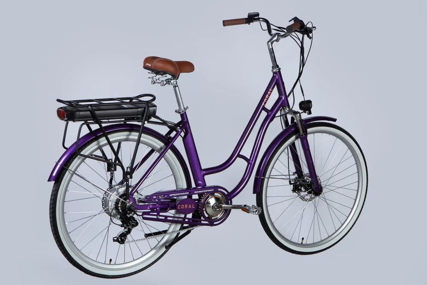 Велосипед з електроприводом 28" AL Dorozhnik eCORAL DD FR рама-19" 48B 17.5А*г 500Вт фіолетово-синій 2026 ELB-D-28-120 фото