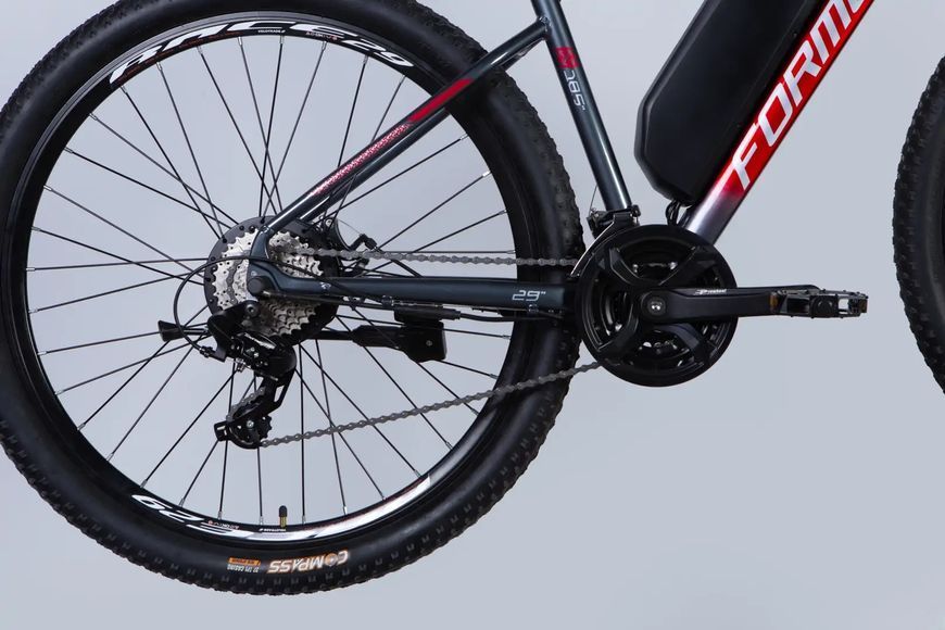 Велосипед з електроприводом 29" AL Formula eF-1 DD CS рама-18,5" 48B 12.5А*г 500Вт червоно-сріблястий 2026 ELB-FR-29-249 фото