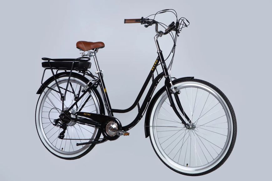Велосипед з електроприводом 28" ST Dorozhnik eRETRO Vbr FR рама-19" 36B 13А*г 500Вт чорний 2026 ELB-D-28-113 фото