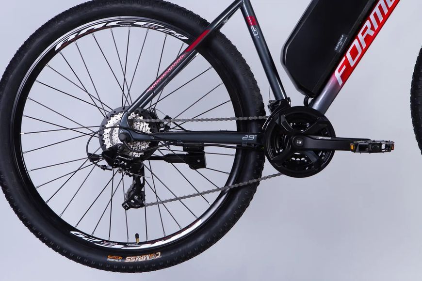 Велосипед з електроприводом 29" AL Formula eF-1 DD CS рама-21" 48B 17.5А*г 500Вт червоно-сріблястий 2026 ELB-FR-29-255 фото