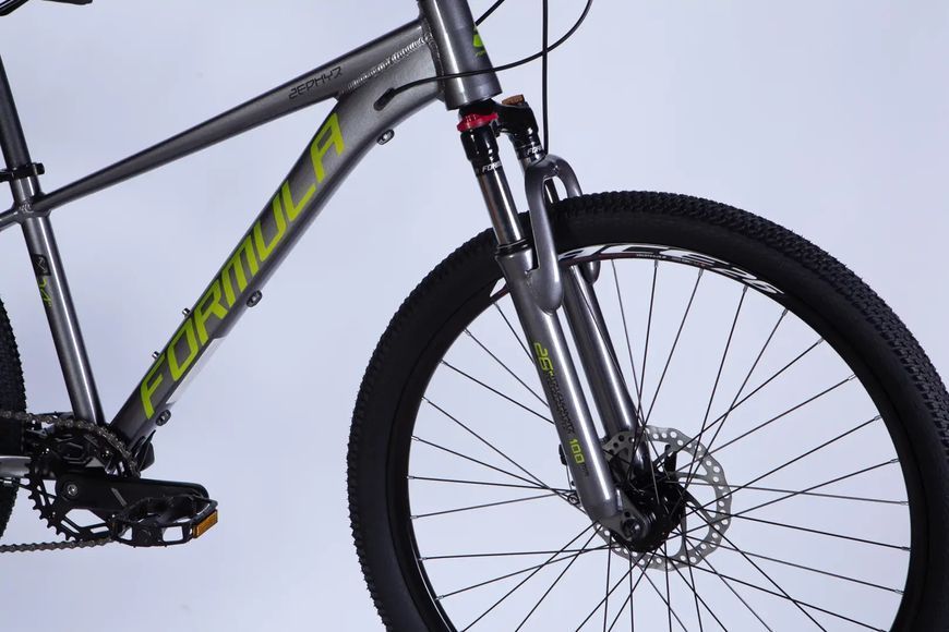 Велосипед AL 26" Formula ZEPHYR 3.0 DD CS рама-14" сірий з зеленим 2026 OPS-FR-26-814 фото