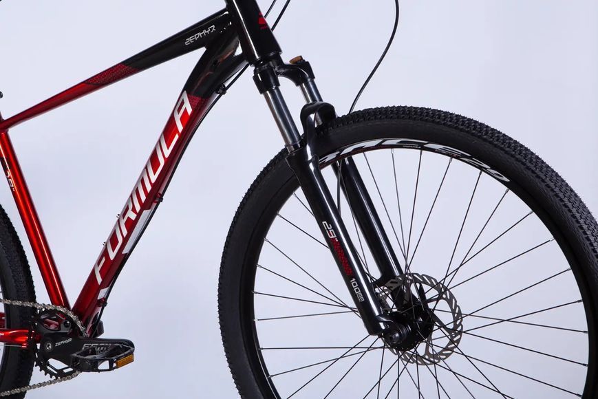 Велосипед AL 29" Formula ZEPHYR 1.0 HDD рама-19" чорно-червоний 2026 OPS-FR-29-451 фото