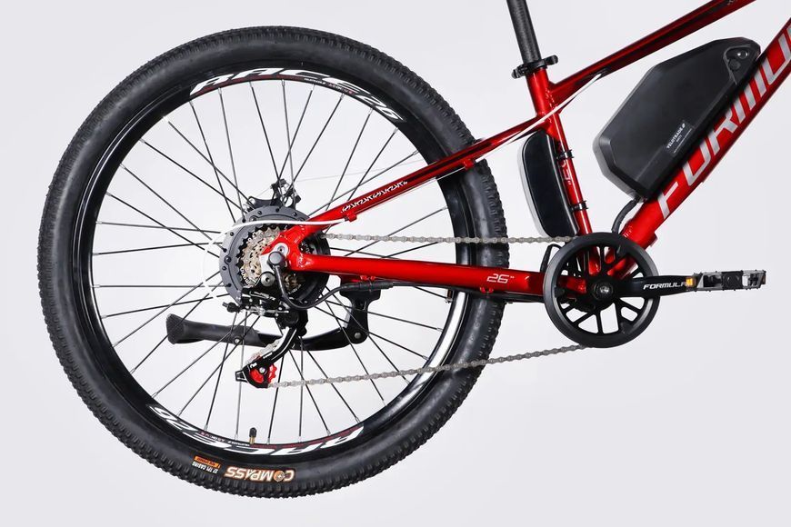 Велосипед з електроприводом 26" AL Formula eMOTION DD FR рама-13" 36B 10А*г 500Вт червоно-сріблястий 2026 ELB-FR-26-153 фото