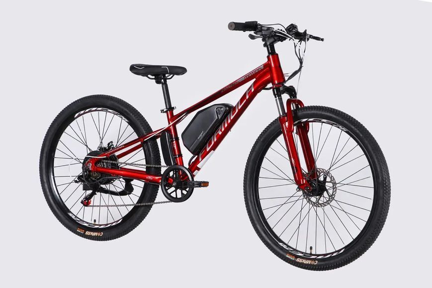 Велосипед з електроприводом 26" AL Formula eMOTION DD FR рама-13" 36B 10А*г 500Вт червоно-сріблястий 2026 ELB-FR-26-153 фото