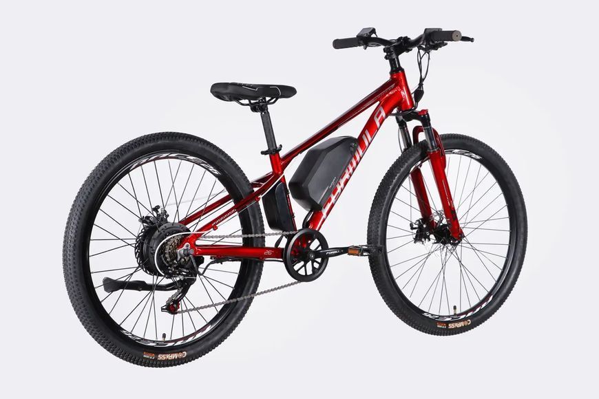 Велосипед з електроприводом 26" AL Formula eMOTION DD FR рама-13" 36B 10А*г 500Вт червоно-сріблястий 2026 ELB-FR-26-153 фото