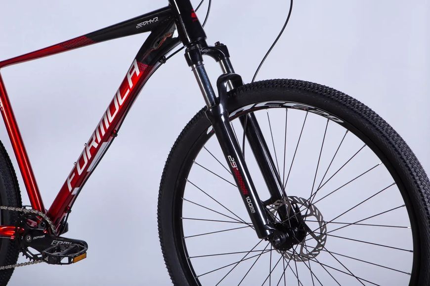 Велосипед AL 29" Formula ZEPHYR 1.0 HDD рама-21" чорно-червоний 2026 OPS-FR-29-455 фото