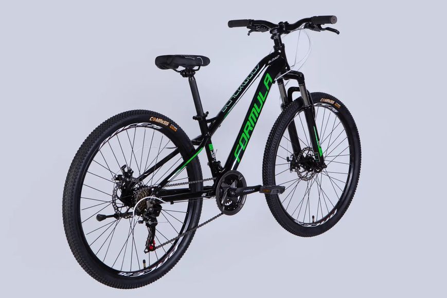 Велосипед AL 26" Formula BLACKWOOD DD FR рама-13" чорний з зеленим 2026 OPS-FR-26-801 фото