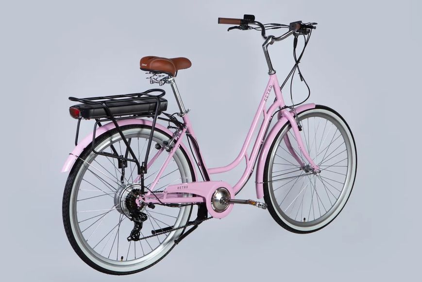 Велосипед з електроприводом 28" ST Dorozhnik eRETRO Vbr FR рама-19" 36B 12.5А*г 500Вт світло-рожевий YS 7443 2025 ELB-D-28-071 фото