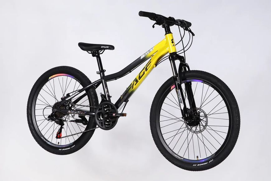 Велосипед ST 24" SPACE AURORA DD FR рама-12" жовто-чорний 2026 OPS-SP-24-078 фото