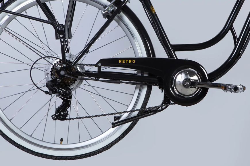 Велосипед з електроприводом 28" ST Dorozhnik eRETRO Vbr FR рама-19" 36B 12.5А*г 500Вт чорний YS 768 2025 ELB-D-28-072 фото