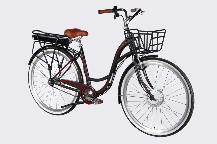 Велосипед з електроприводом 28" ST Dorozhnik eAQUAMARINE BH рама-19" 36B 13А*г 500Вт сірий YS 7810 з кошиком 2026 ELB-D-28-135 фото