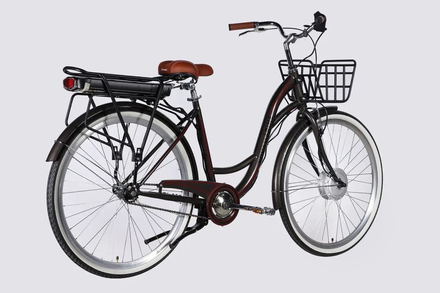 Велосипед з електроприводом 28" ST Dorozhnik eAQUAMARINE BH рама-19" 36B 13А*г 500Вт сірий YS 7810 з кошиком 2026 ELB-D-28-135 фото