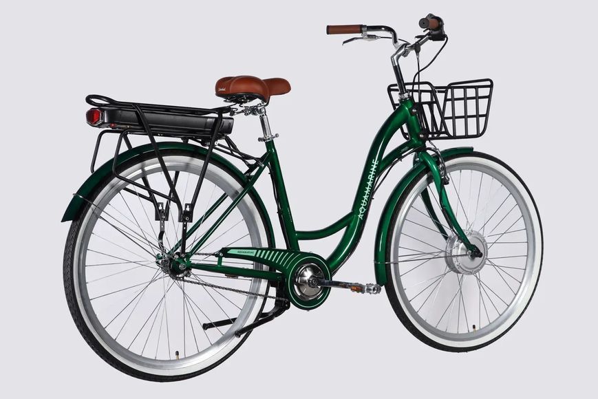 Велосипед з електроприводом 28" ST Dorozhnik eAQUAMARINE BH рама-19" 36B 13А*г 500Вт зелений YS 902 з кошиком 2026 ELB-D-28-136 фото