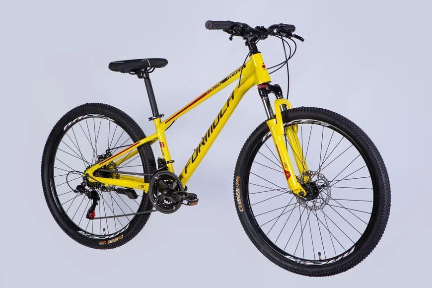 Велосипед AL 26" Formula MOTION DD FR рама-13" жовтий з чорним 2026 OPS-FR-26-811 фото