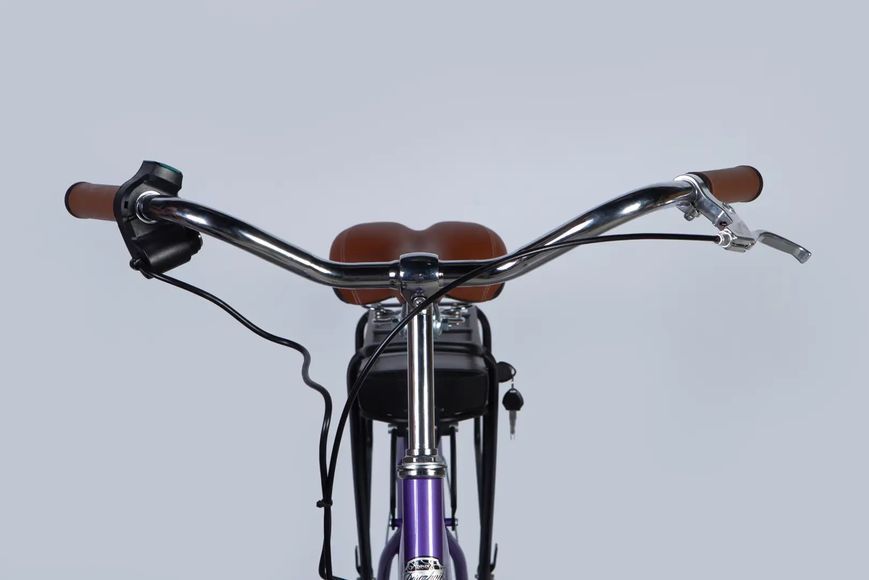 Велосипед з електроприводом 26" ST Dorozhnik eAQUAMARINE BH рама-17" 36B 13А*г 500Вт фіолетовий з кошиком 2026 ELB-D-26-295 фото