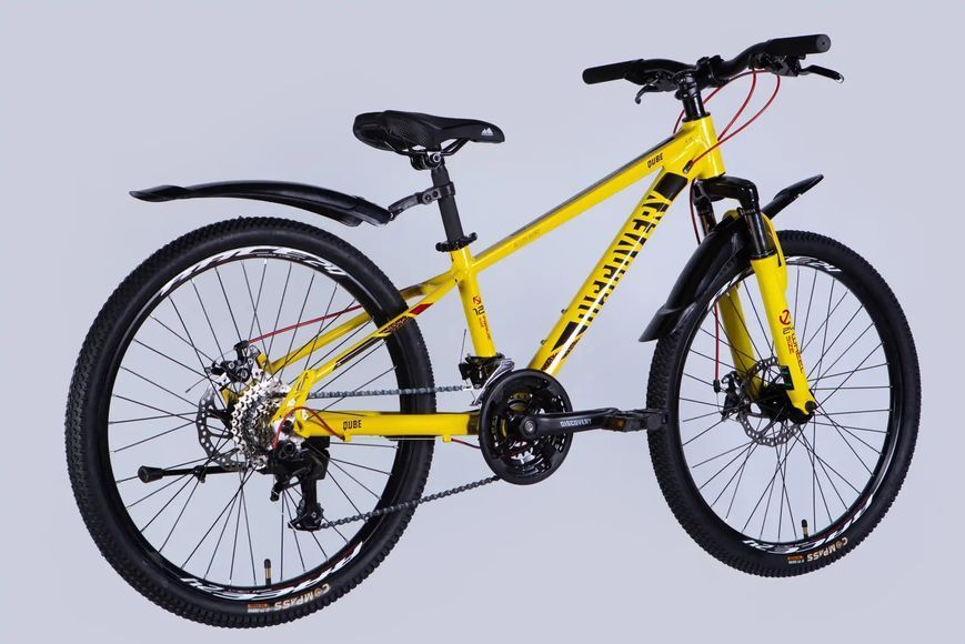 Велосипед AL 24" Discovery QUBE DD CS рама-11,5" жовто-чорний 2025 OPS-DIS-24-334 фото