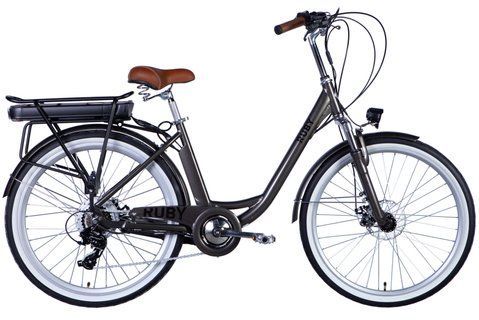 Велосипед з електроприводом 26" AL Dorozhnik eRUBY DD FR рама-17" 36B 13А*г 500Вт мокрий асфальт 2026 ELB-D-26-300 фото
