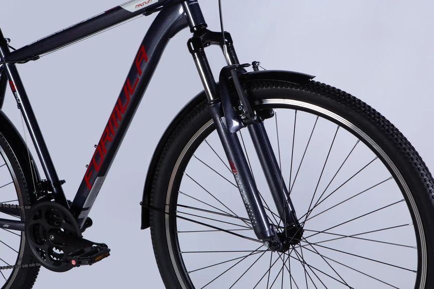 Велосипед ST 28" Formula MAGNUM DD FR рама-20,5" темно-сріблястий з червоним 2025 OPS-FR-28-039 фото