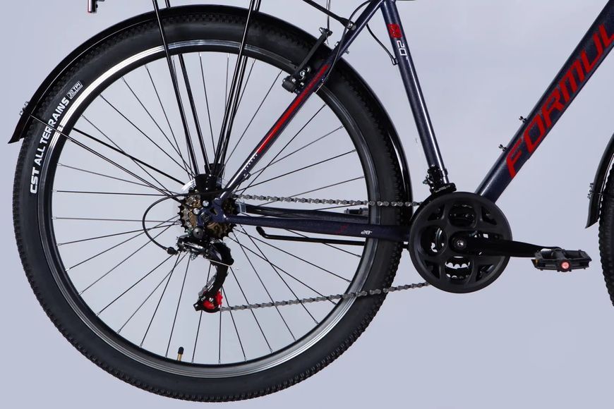 Велосипед ST 28" Formula MAGNUM DD FR рама-20,5" темно-сріблястий з червоним 2025 OPS-FR-28-039 фото