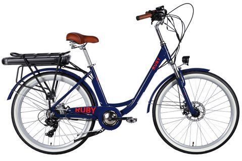 Велосипед з електроприводом 26" AL Dorozhnik eRUBY DD FR рама-17" 48B 15А*г 500Вт темно-синій 2026 ELB-D-26-302 фото