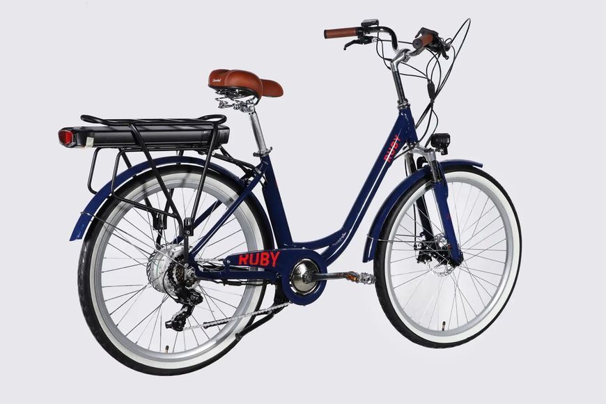 Велосипед з електроприводом 26" AL Dorozhnik eRUBY DD FR рама-17" 48B 15А*г 500Вт темно-синій 2026 ELB-D-26-302 фото