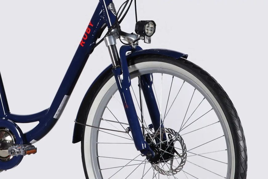Велосипед з електроприводом 26" AL Dorozhnik eRUBY DD FR рама-17" 48B 15А*г 500Вт темно-синій 2026 ELB-D-26-302 фото