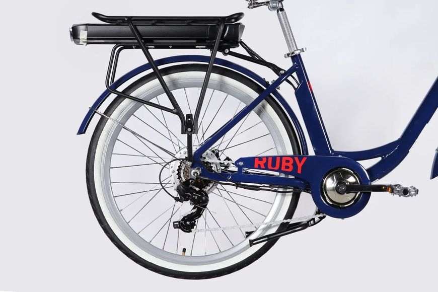 Велосипед з електроприводом 26" AL Dorozhnik eRUBY DD FR рама-17" 48B 15А*г 500Вт темно-синій 2026 ELB-D-26-302 фото